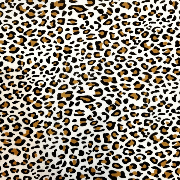 ANIMAL PRINT POLYCOTTON - SNOW LEOPARD